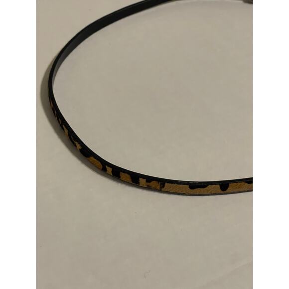J. Crew Factory Italian Calf Hair thin Belt Small Animal Print Genuine Leather - Picture 5 of 12